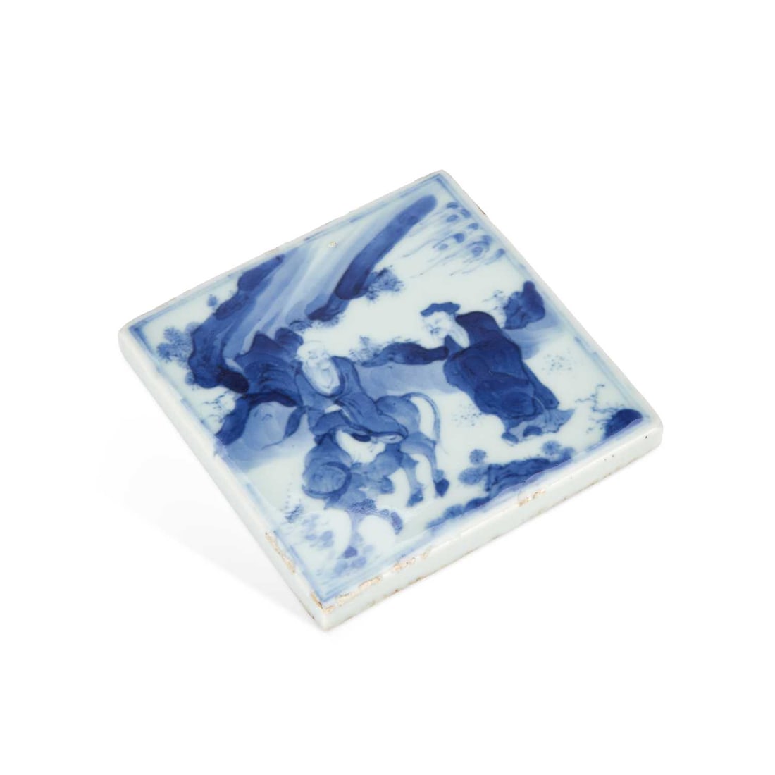 A CHINESE BLUE AND WHITE TILE (1 of 4)
