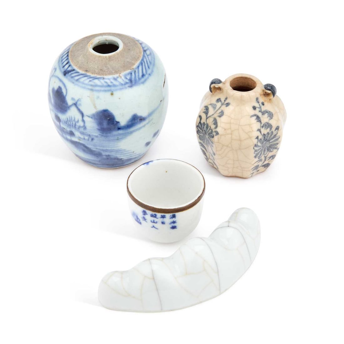 A COLLECTION OF CHINESE PORCELAIN SCHOLARS OBJECTS (1 of 1)