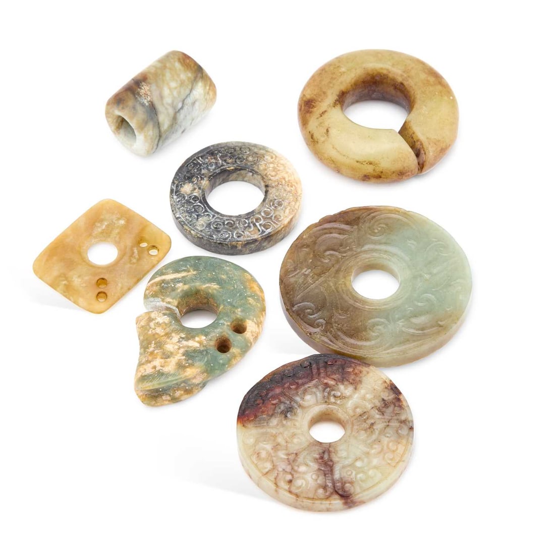A COLLECTION OF CHINESE JADE BI DISCS (1 of 1)