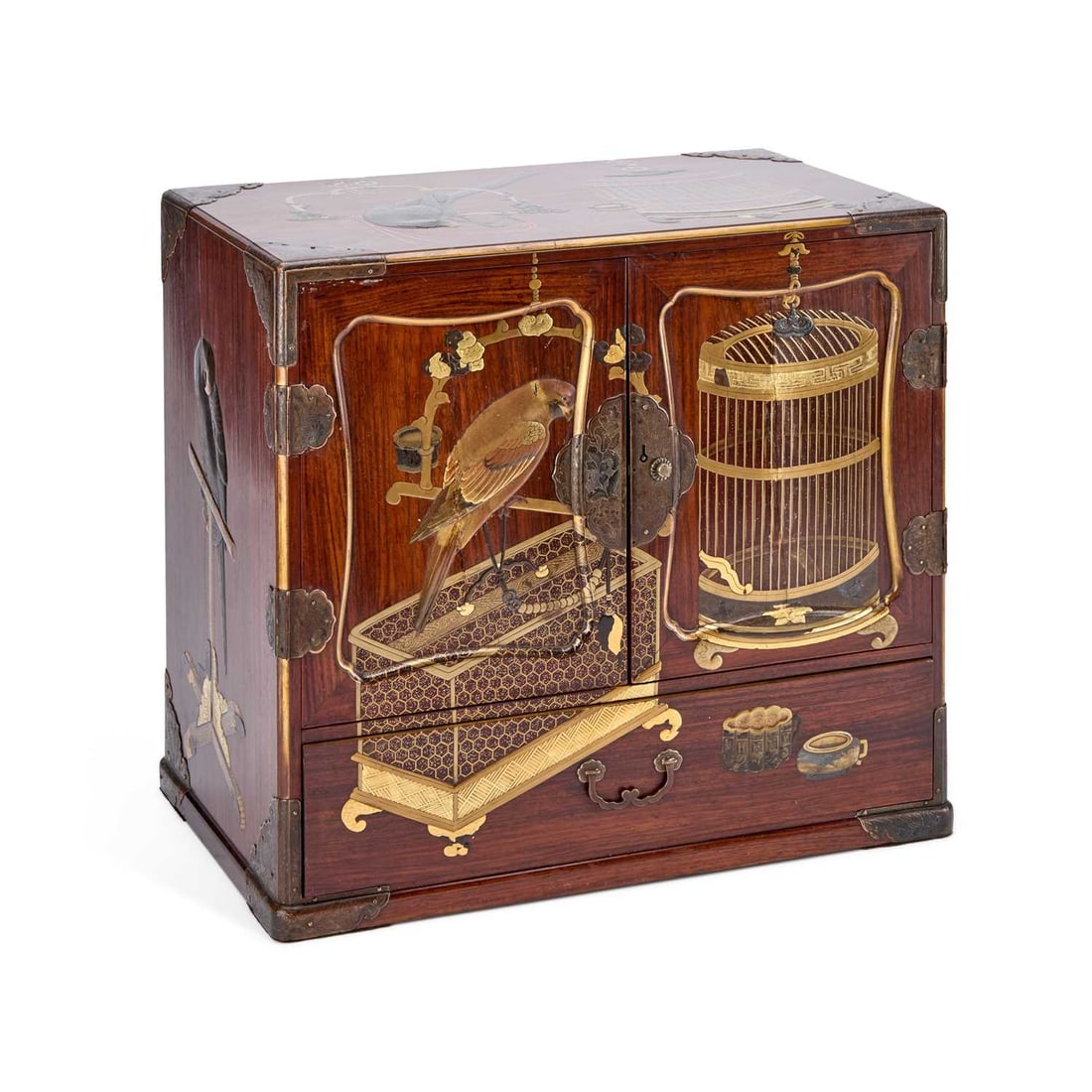 A GOOD JAPANESE LACQUERED TABLE CABINET MEIJI PERIOD (1868-1912) (1 of 3)