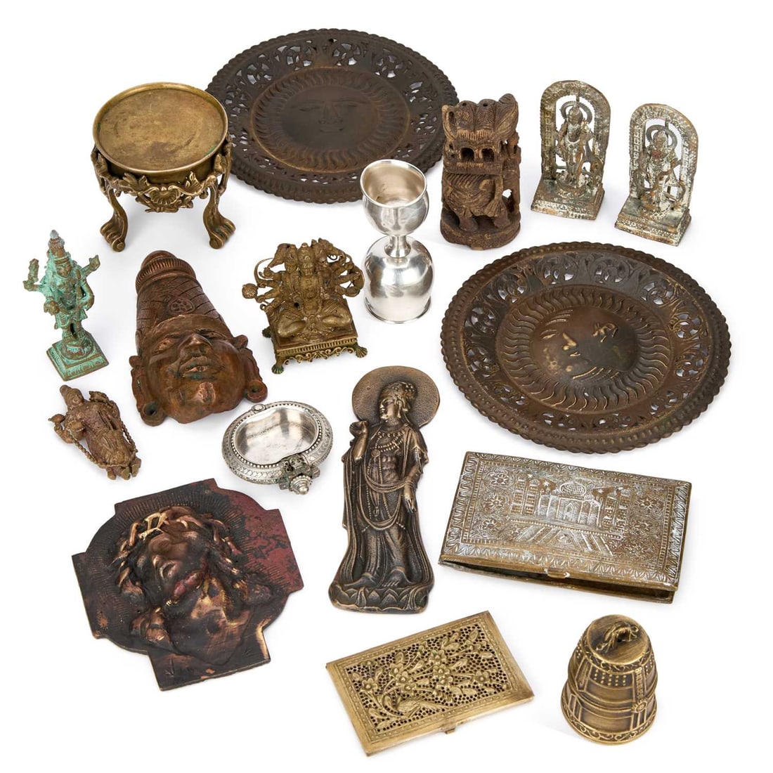 A GROUP OF ASIAN METALWARES 19TH CENTURY (1 of 1)