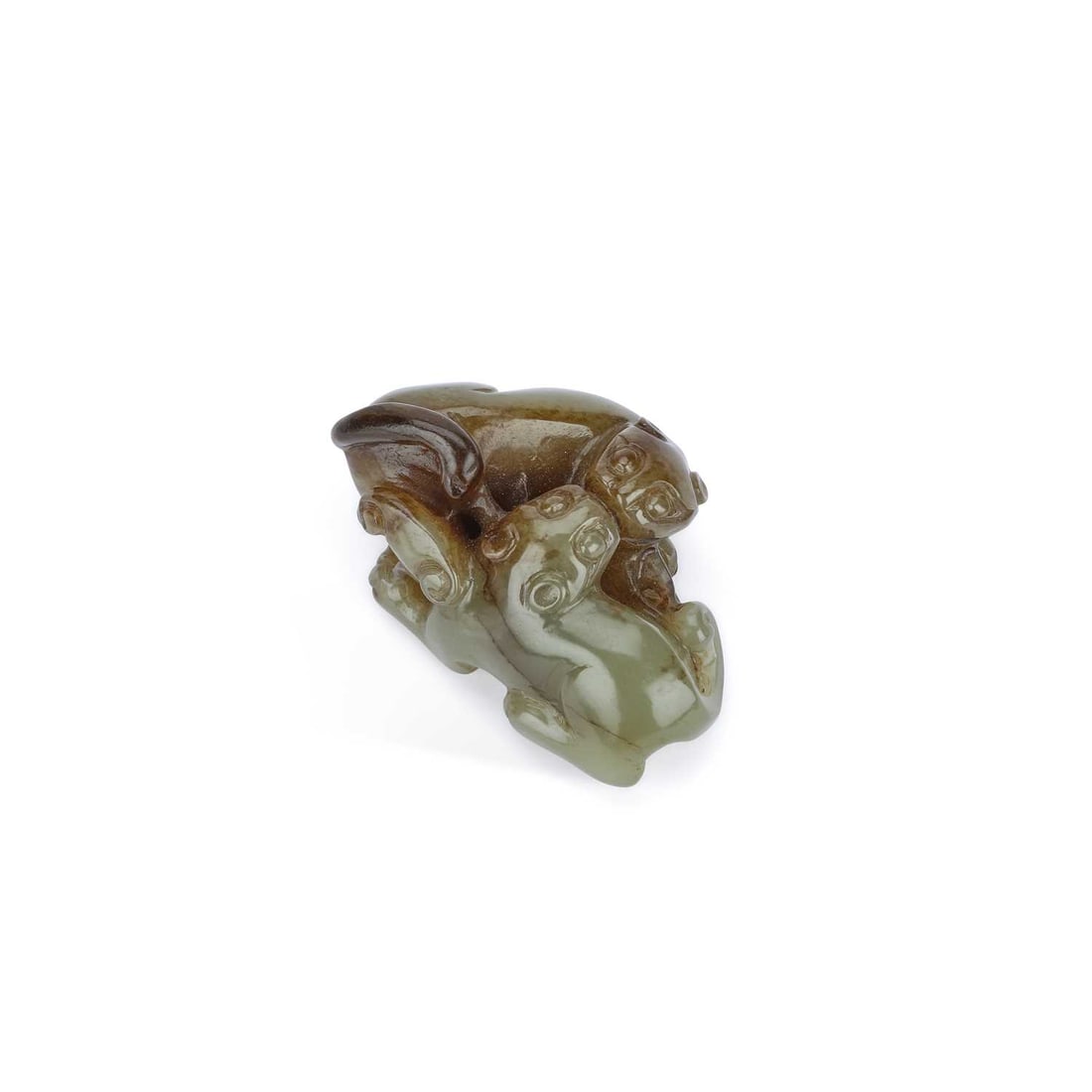 A CHINESE JADE CARVING OF CHILONG (1 of 3)