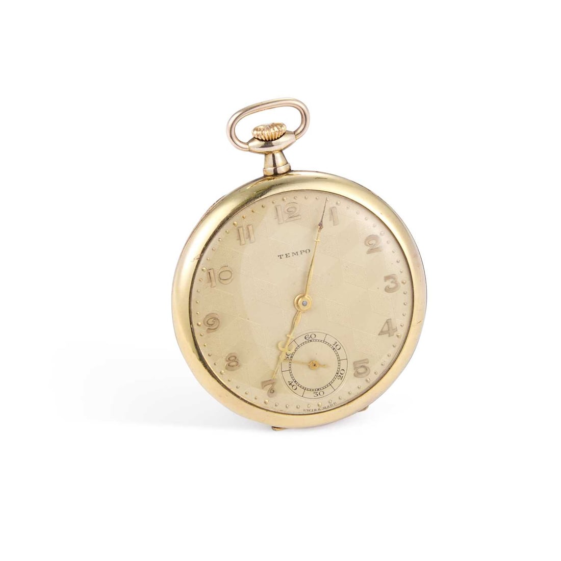 A ROLLED GOLD TEMPO OPEN FACED POCKET WATCH (1 of 2)