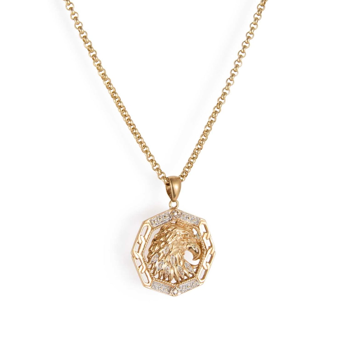 A 9CT YELLOW GOLD AND DIAMOND PENDANT ON CHAIN (1 of 1)