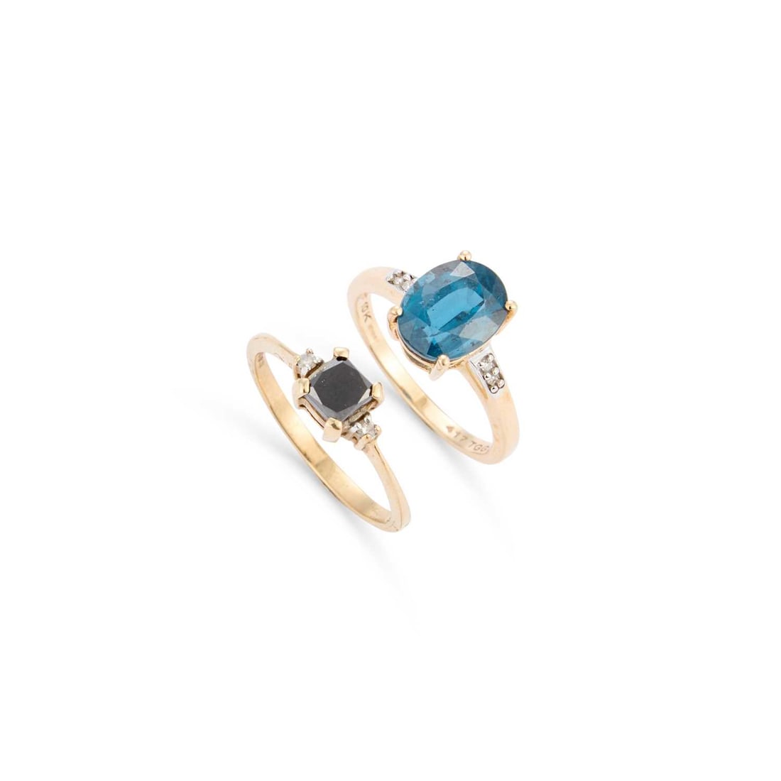 TWO 9 CARAT GOLD GEM-SET RINGS (1 of 1)