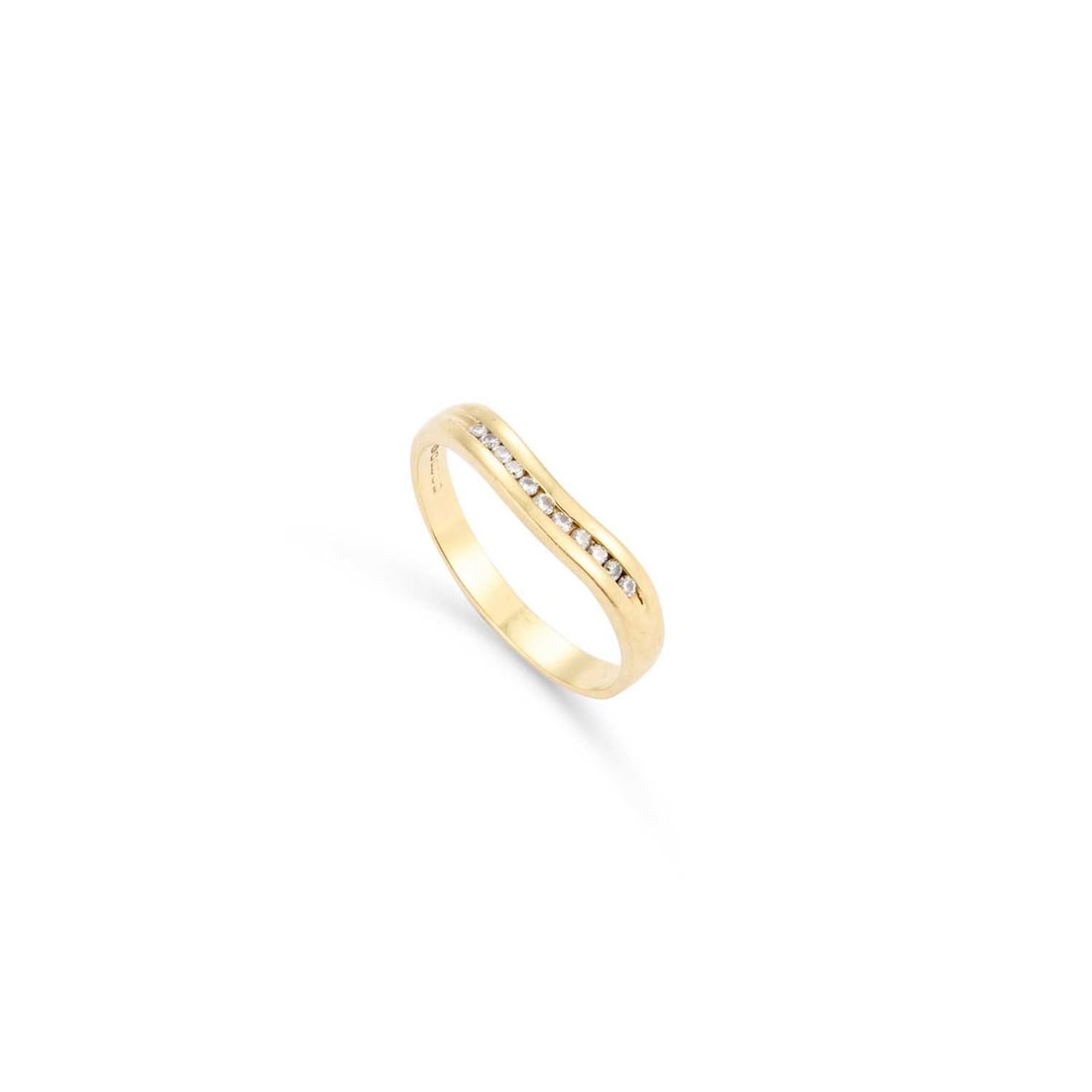 AN 18 CARAT GOLD DIAMOND HALF HOOP RING (1 of 1)