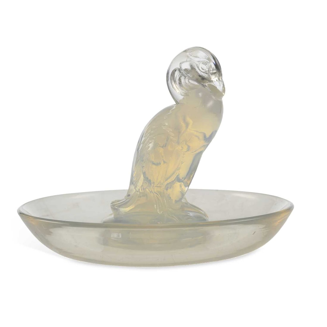 RENÉ LALIQUE (FRENCH, 1860-1945) A CANARD CENDRIER, DESIGNED 1925: RENÉ LALIQUE (FRENCH, 1860-1945) A CANARD CENDRIER, DESIGNED 1925 opalescent glass, etched R. Lalique France No 283. 9.7cm diameter