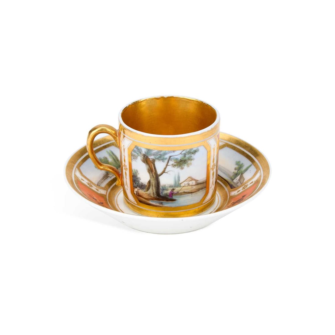 A PARIS PORCELAIN COFFEE CAN AND SAUCER CIRCA 1820 (1 of 1)