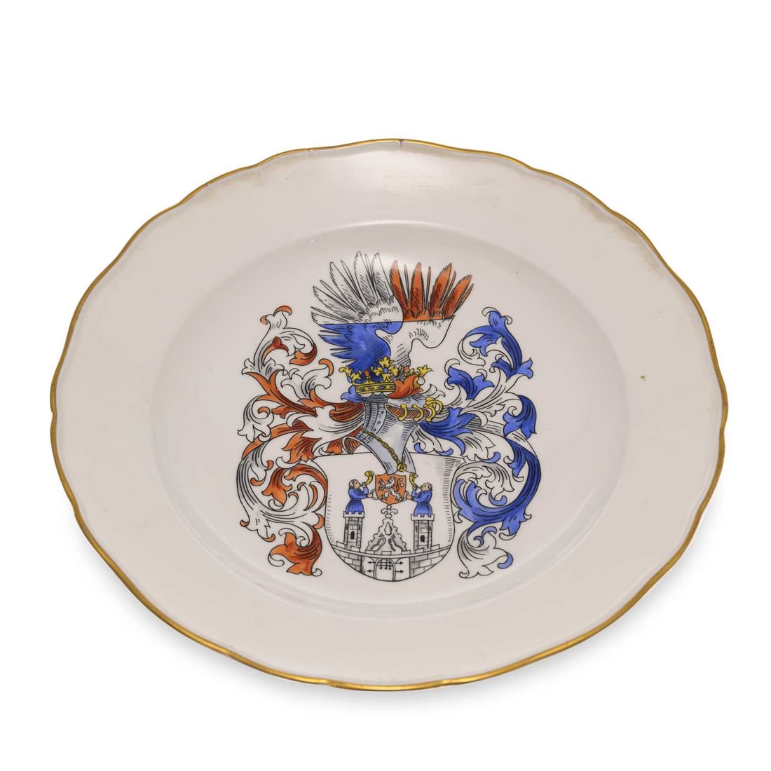 A MEISSEN PORCELAIN ARMORIAL DISH CIRCA 1870 (1 of 2)