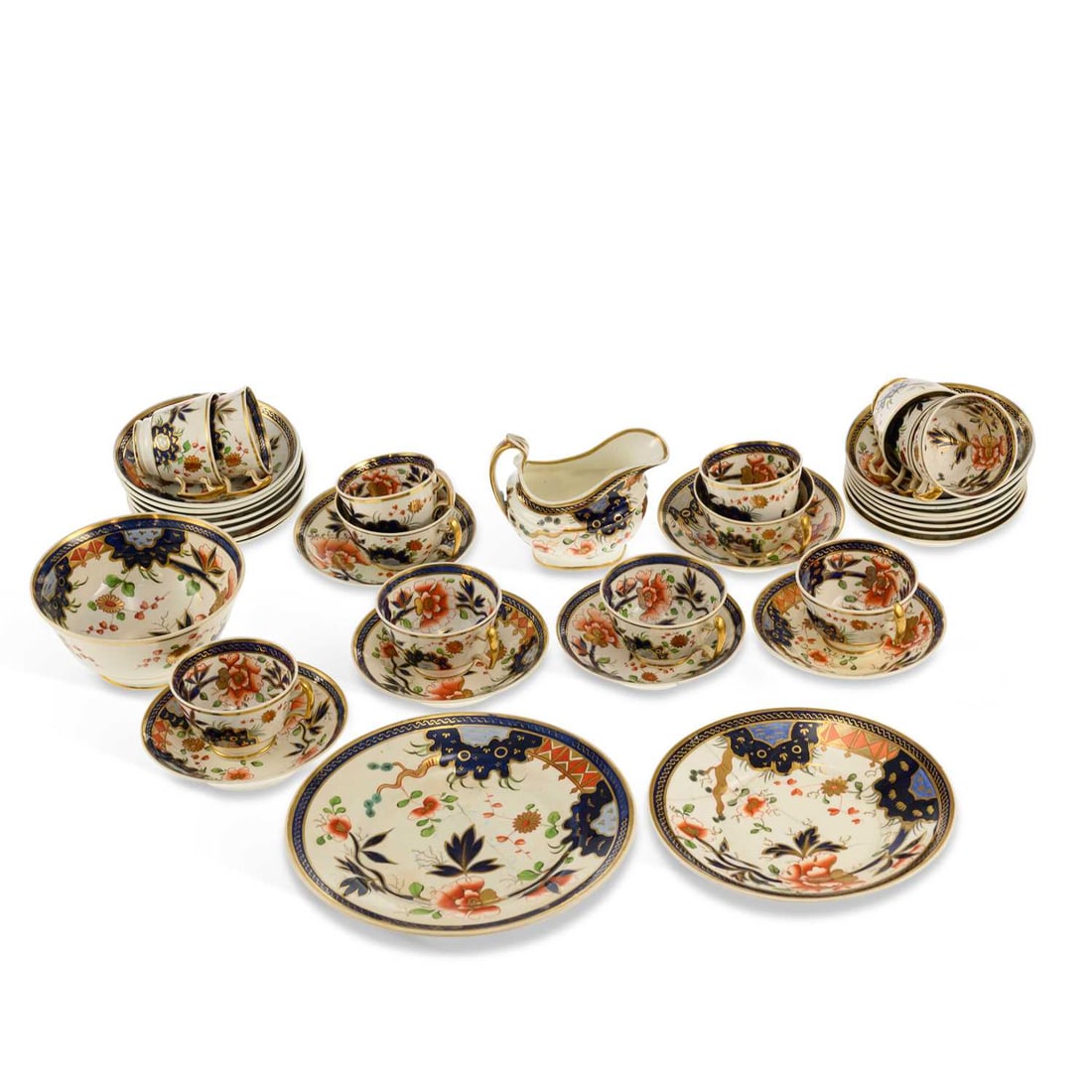 AN ENGLISH PORCELAIN IMARI PARTIAL TEA SERVICE CIRCA 1820 (1 of 1)