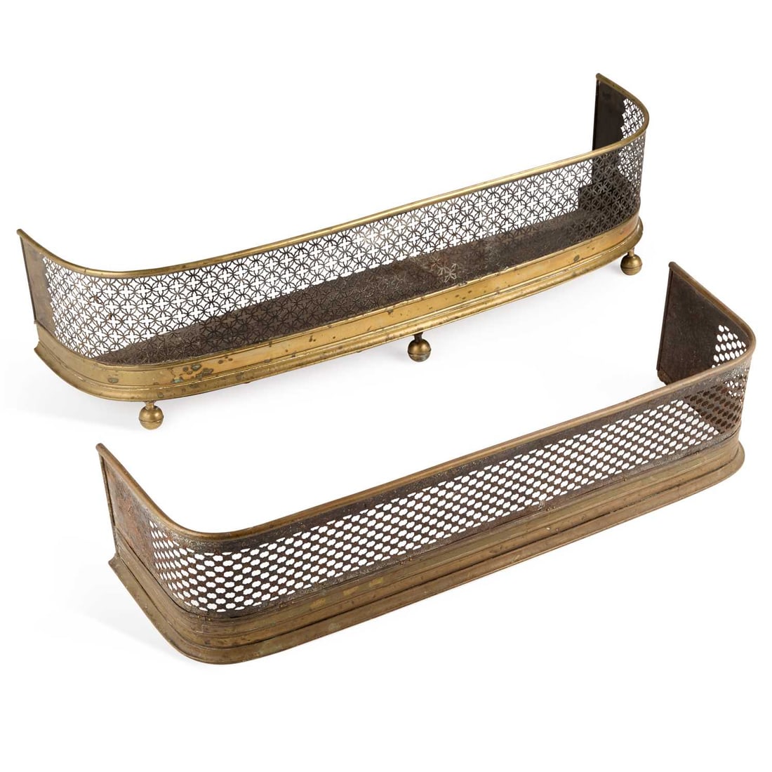 TWO 19TH CENTURY PIERCED BRASS FENDERS (1 of 1)
