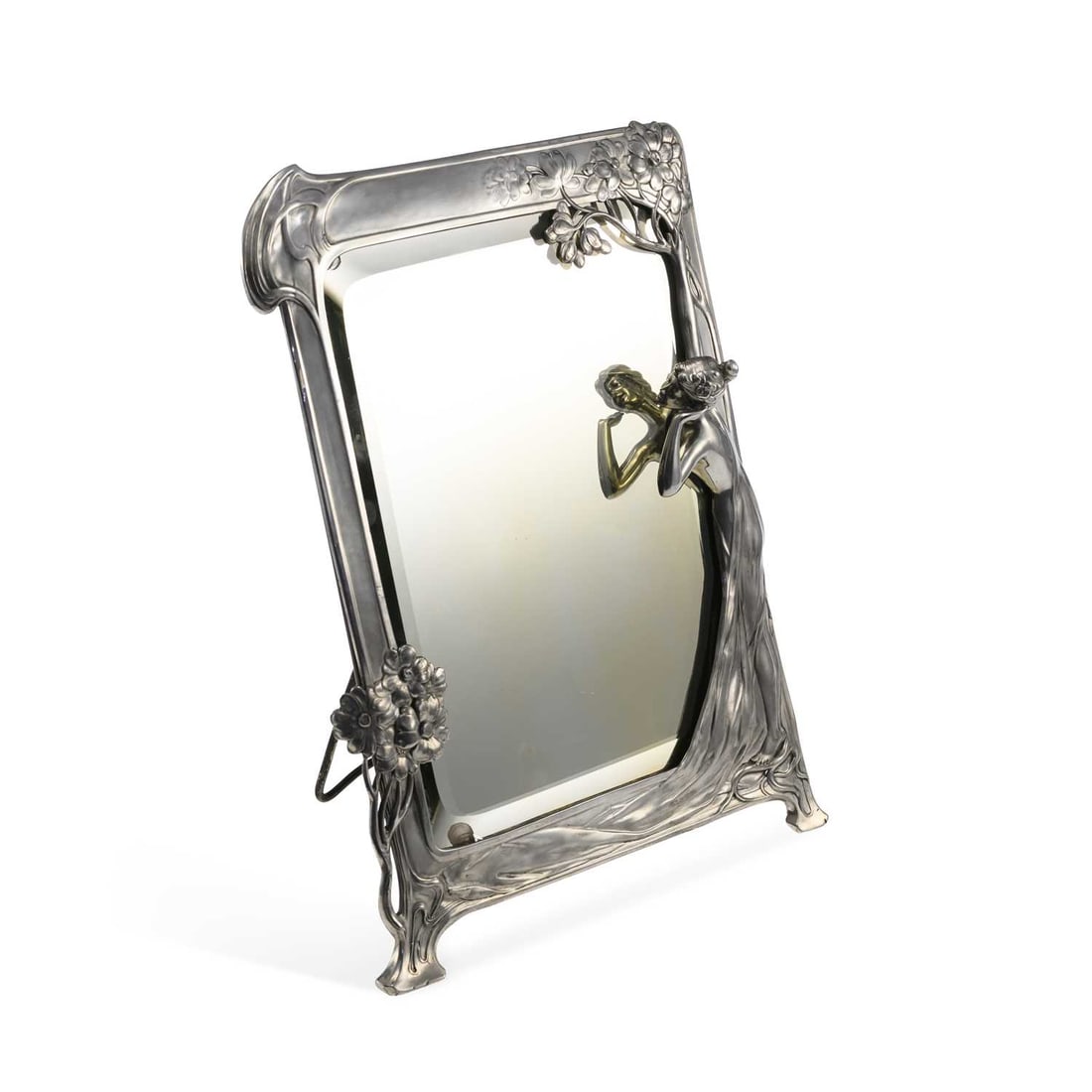 WMF (WÜRTTEMBERGISCHE METALLWARENFABRIK), AN ART NOUVEAU SILVER-PLATED TABLE MIRROR (1 of 4)