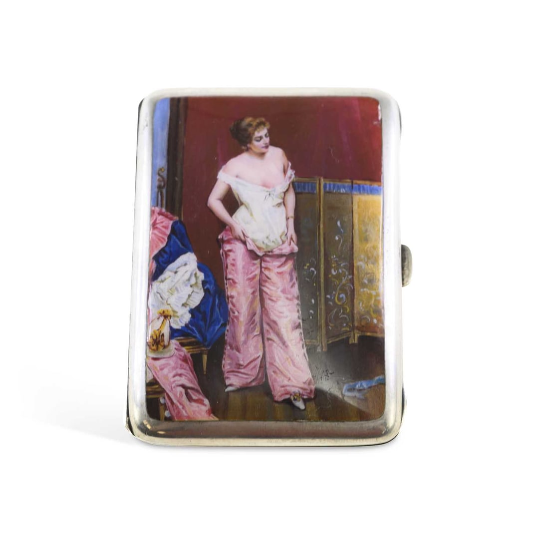 AN EARLY 20TH CENTURY GERMAN 900 GRADE SILVER AND ENAMEL CIGARETTE CASE (1 of 4)