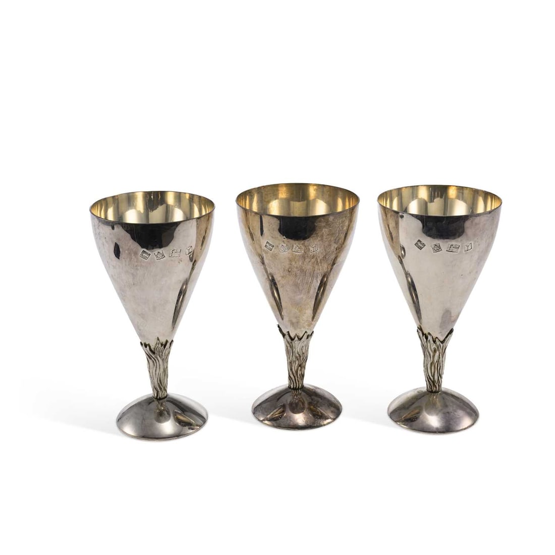 THREE ELIZABETH II SILVER GOBLETS (1 of 3)