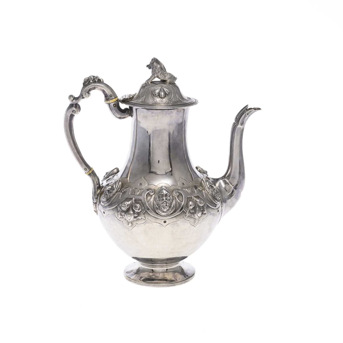 § A LATE VICTORIAN SILVER COFFEE POT (1 of 2)