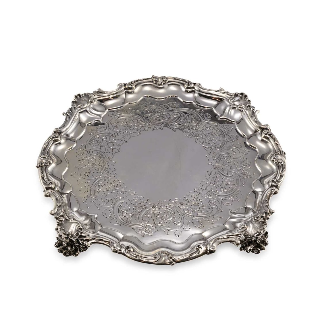 PAUL STORR: A WILLIAM IV SILVER SALVER (1 of 2)