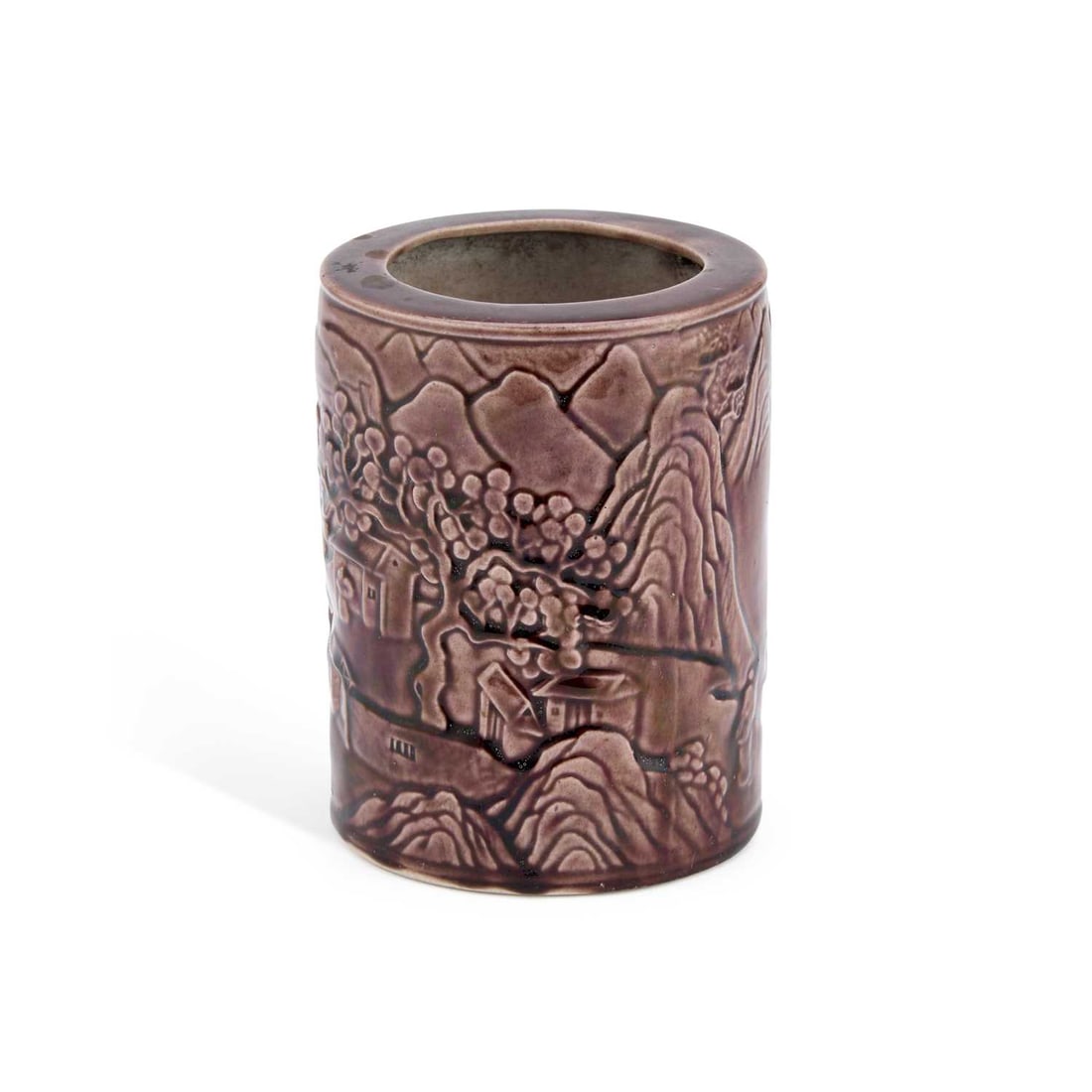 A CHINESE PORCELAIN BRUSH POT 19TH CENTURY (1 of 2)