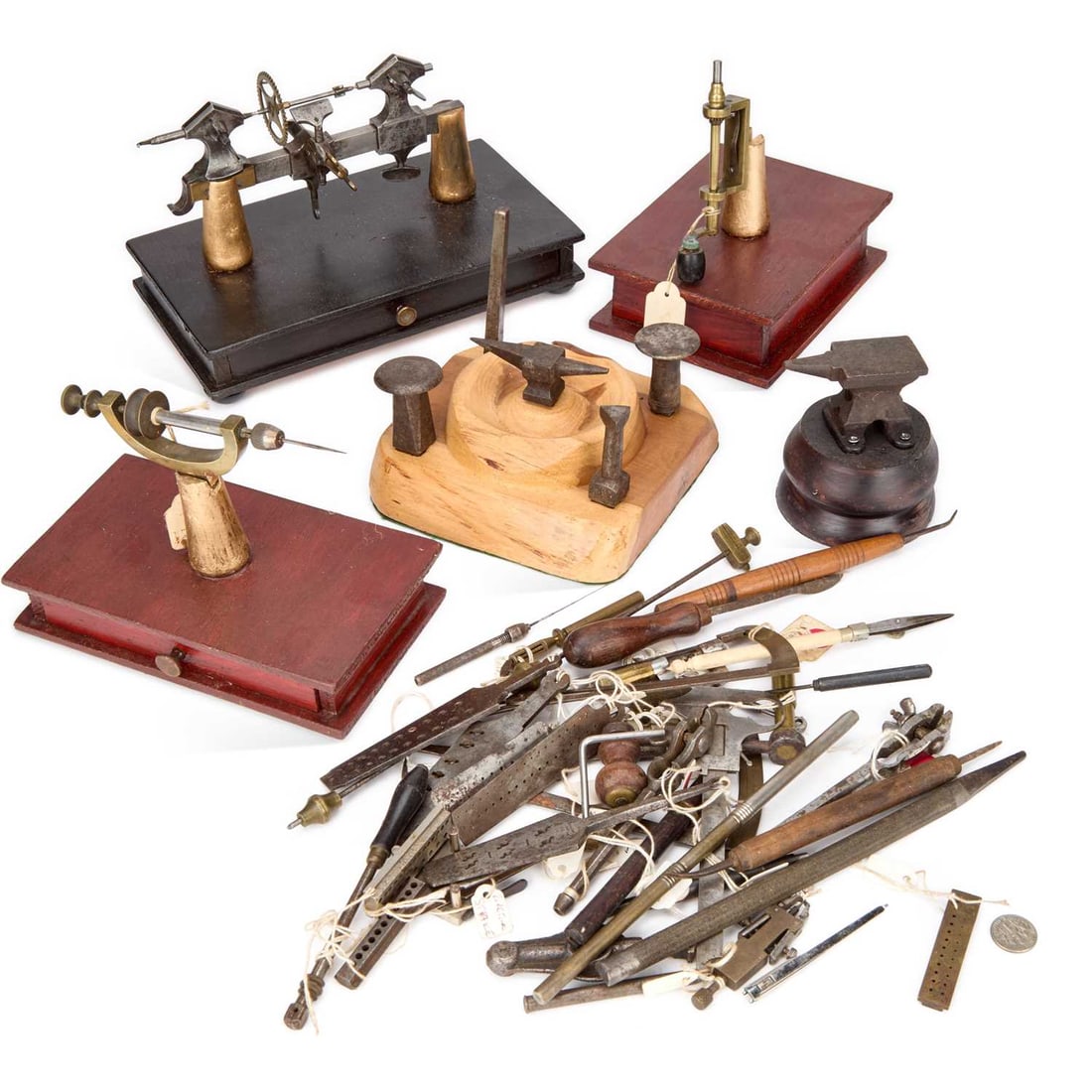 AN GROUP OF WATCHMAKERS TOOLS CIRCA 1900 (1 of 1)