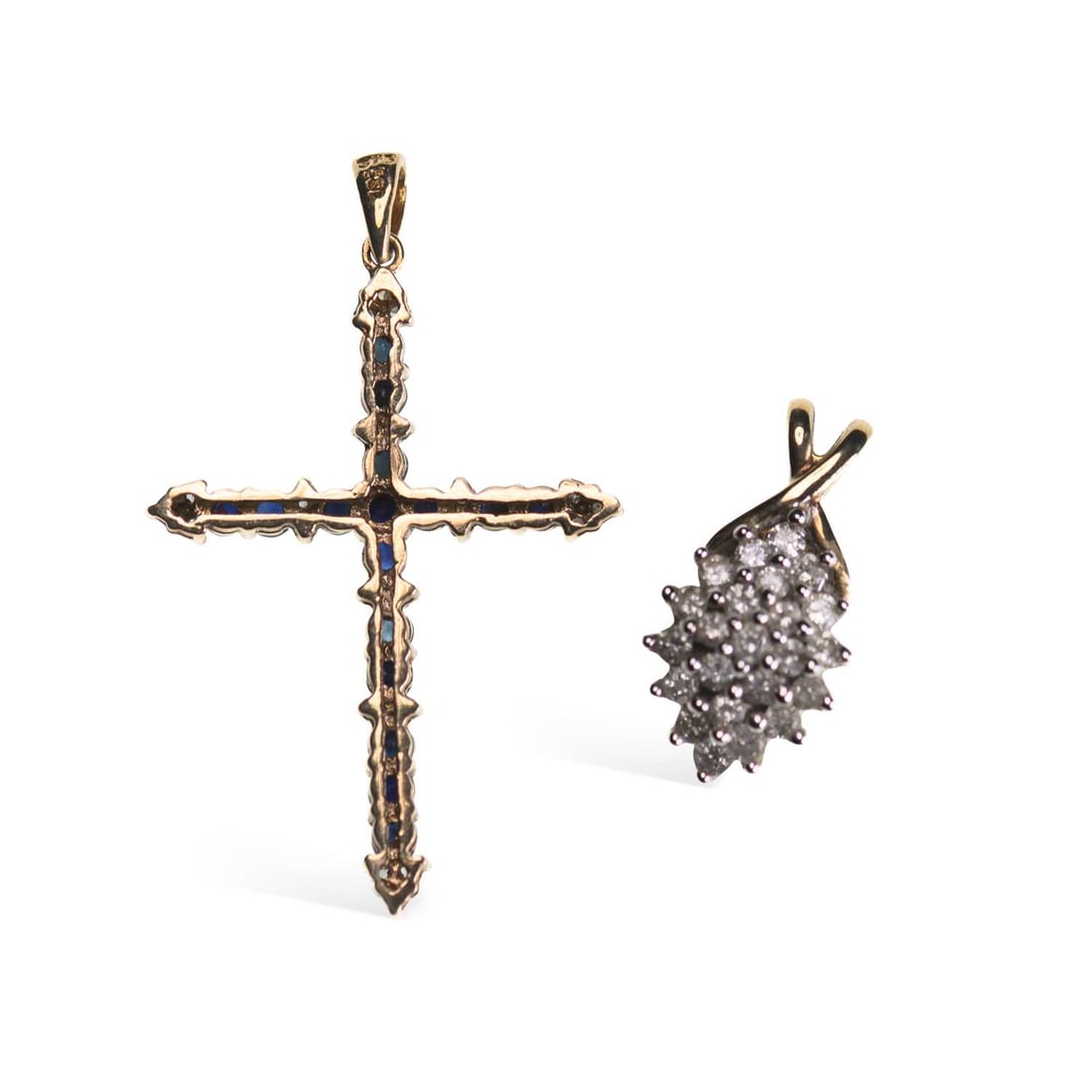 TWO 9 CARAT GOLD GEM-SET PENDANTS (1 of 1)