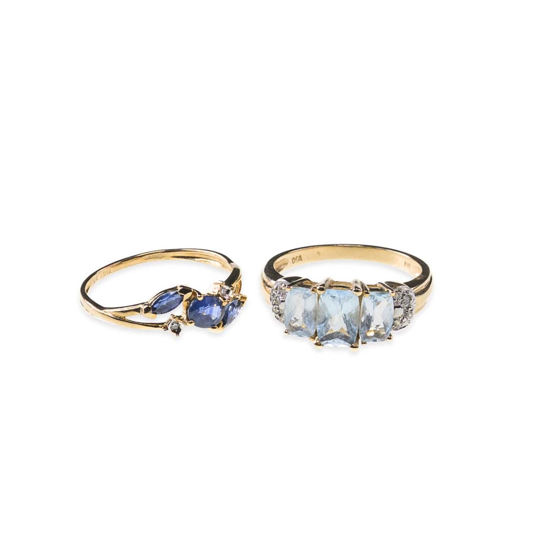 TWO 9 CARAT GOLD GEM-SET RINGS (1 of 1)
