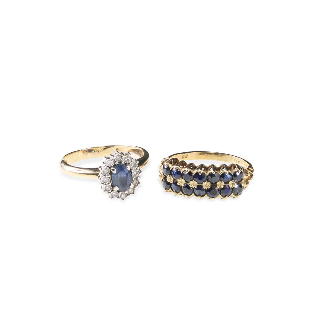 TWO 9 CARAT GOLD GEM-SET RINGS (1 of 1)