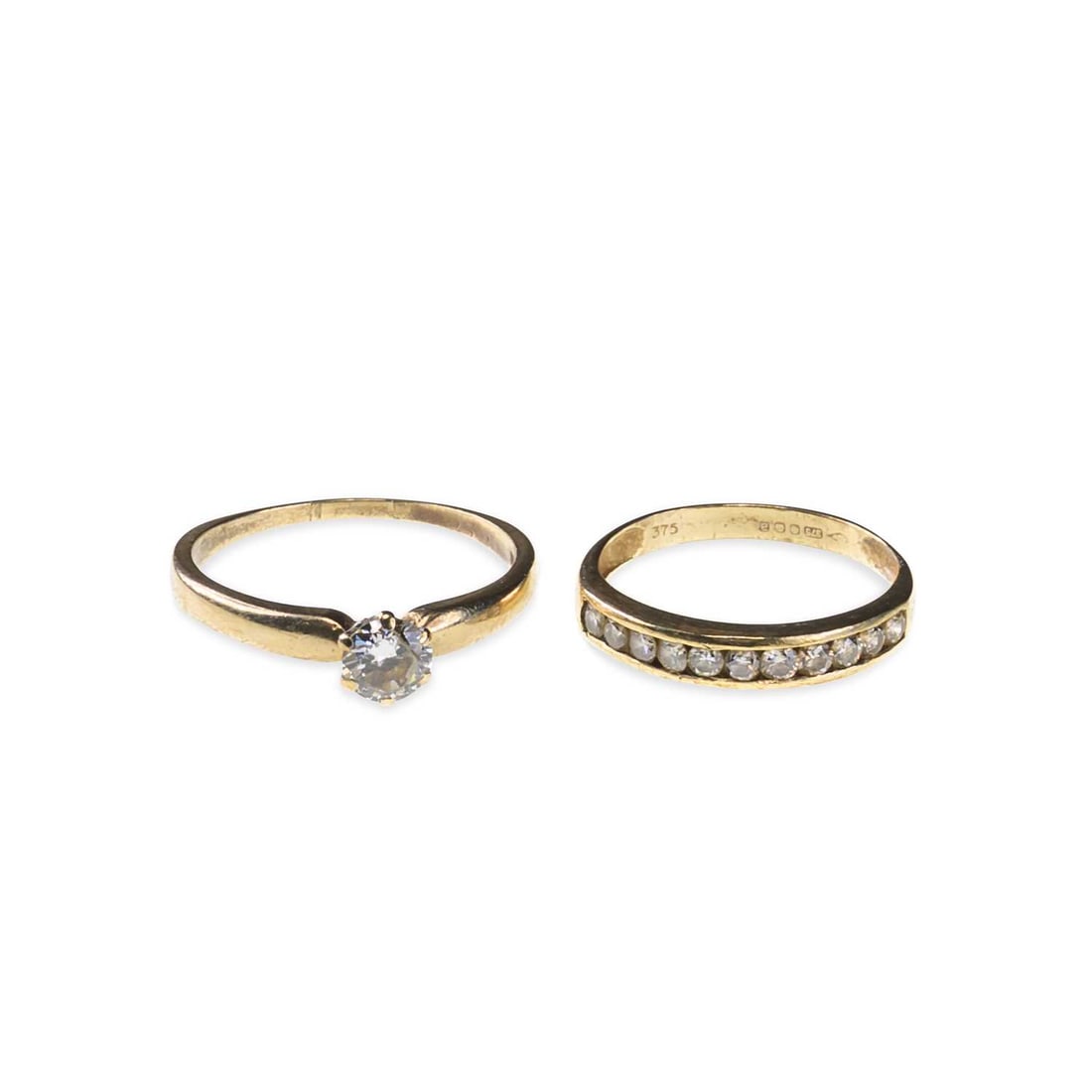 TWO 9 CARAT GOLD DIAMOND RINGS (1 of 1)