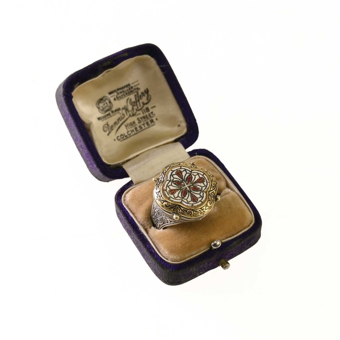 A SILVER AND GOLD RING - 2