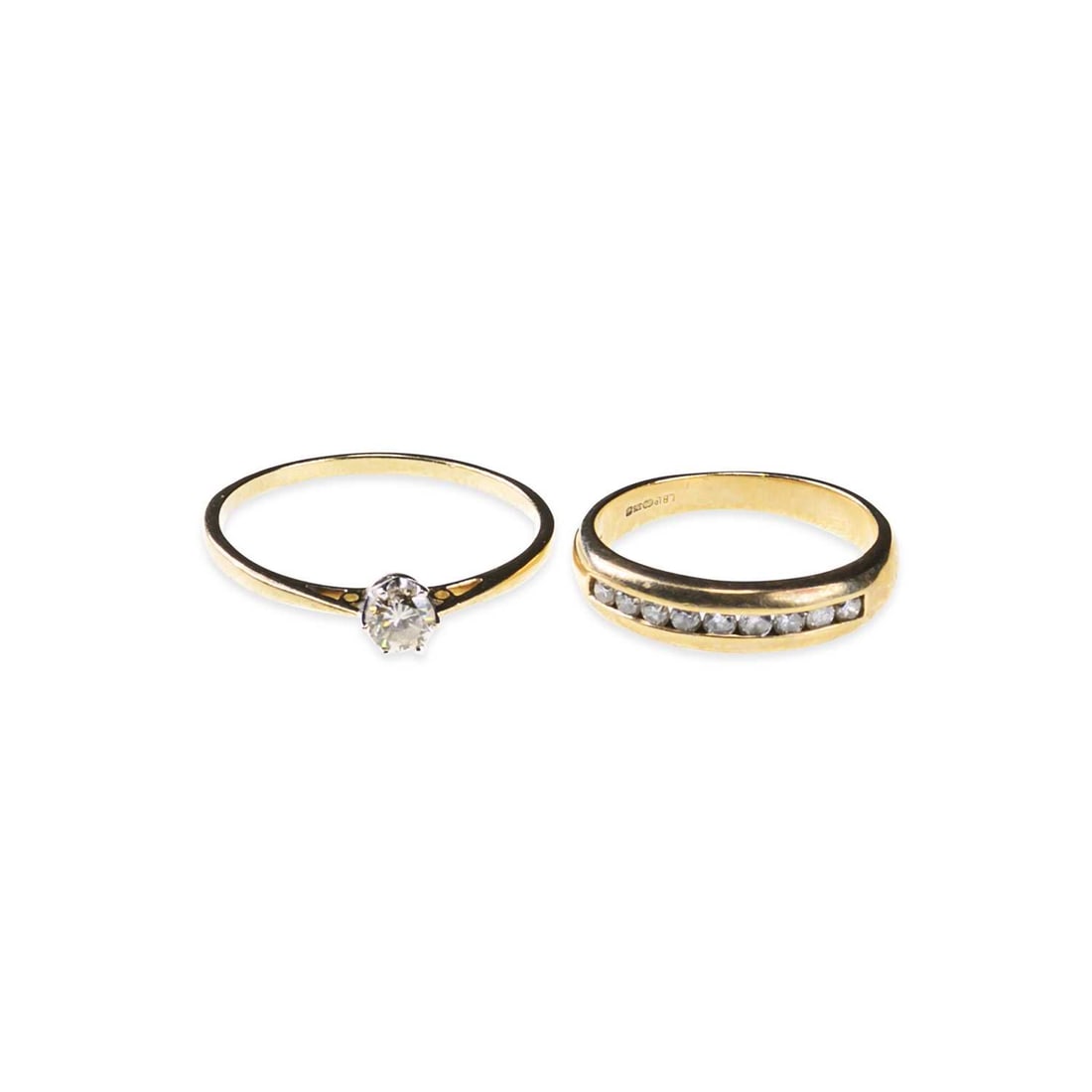 TWO 9 CARAT GOLD DIAMOND RINGS (1 of 1)