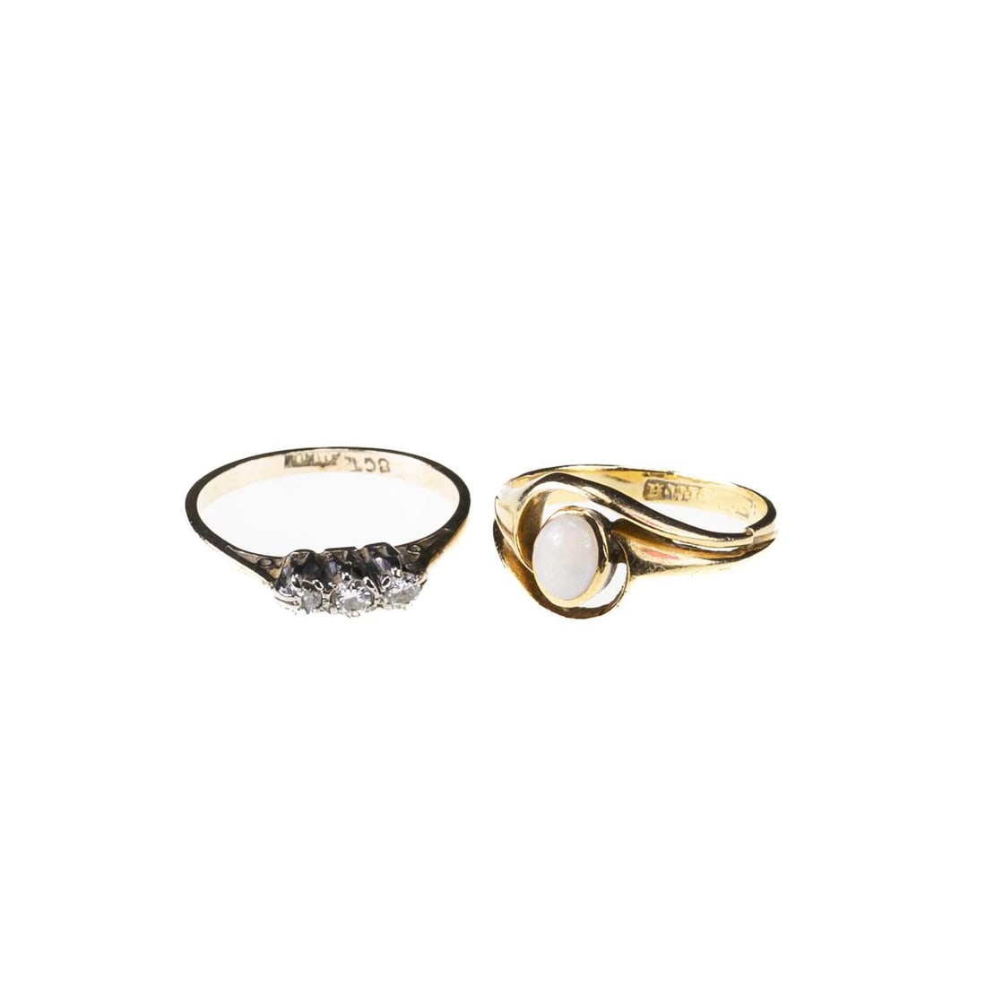 TWO GEM-SET RINGS - 2