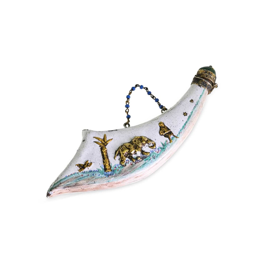 AN 18TH CENTURY ENAMEL SCENT FLASK ATTRIBUTED TO THE FROMERY WORKSHOP, BERLIN, CIRCA 1730 (1 of 3)