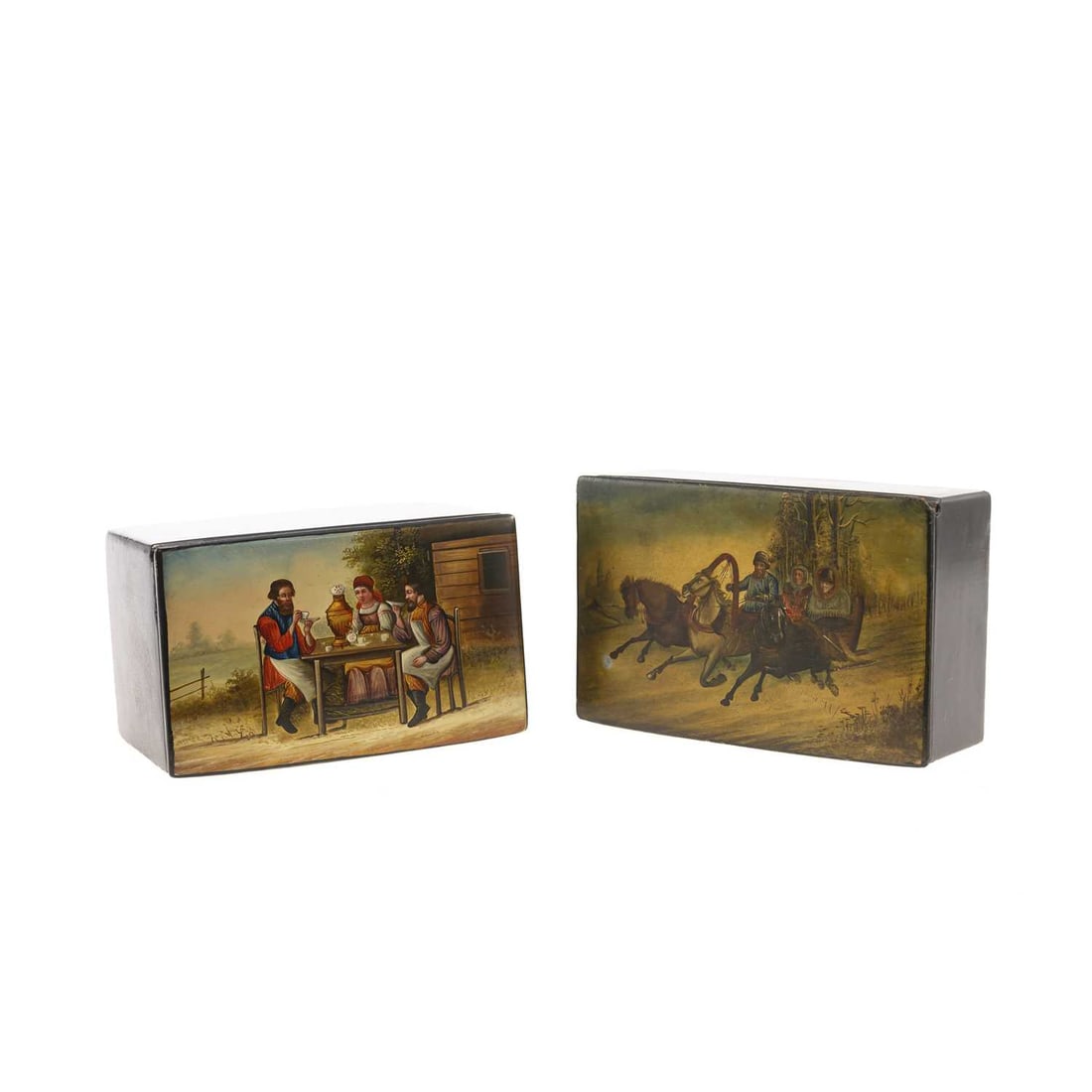 TWO RUSSIAN LACQUERED BOXES - 2