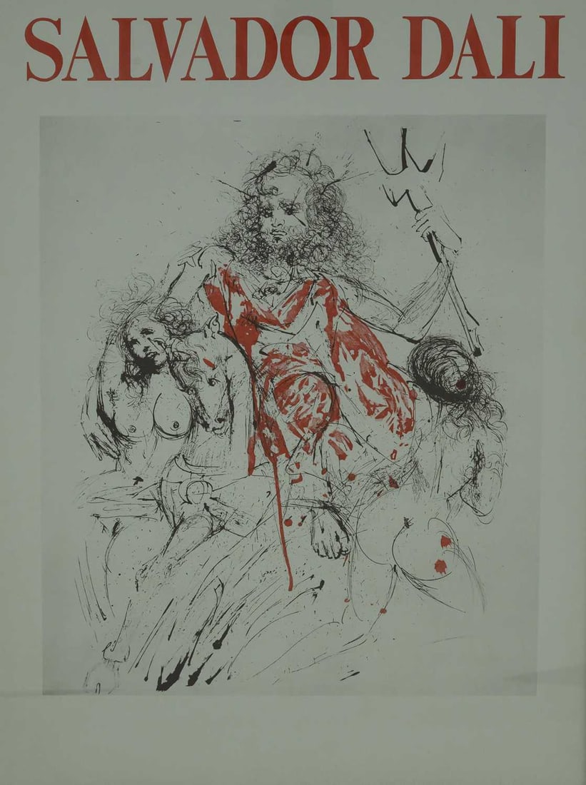 EXHIBITION POSTERS: SALVADOR DALI (1904-1989): EXHIBITION POSTERS: SALVADOR DALI (1904-1989) Salvador Dali exhibition posters: Neptune, Pub Arte Paris, France,1980; Hommage a Meissonier, Paris, France,1967; Teatro Museo Dali All framed (92cm x 66c