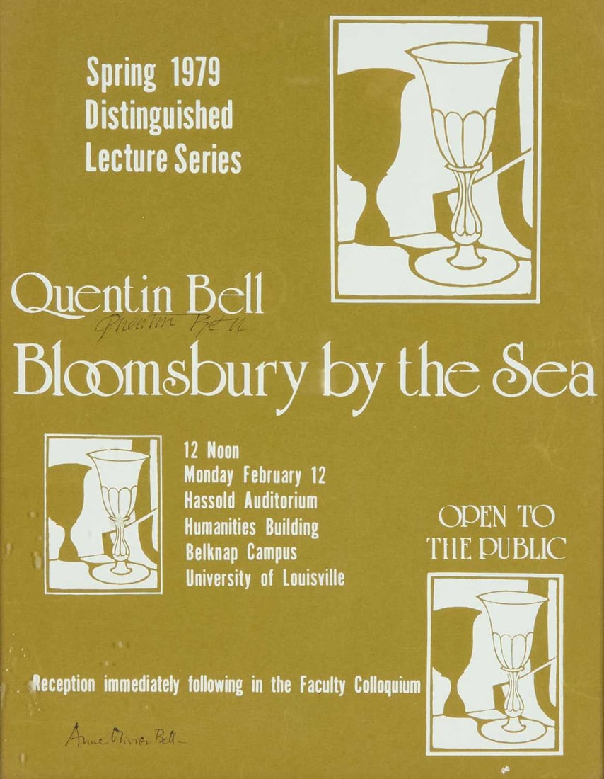 BLOOMSBURY GROUP INTEREST A SIGNED POSTER FOR QUENTIN BELL, BLOOMSBURY BY THE SEA (LECTURE SERIES) (1 of 3)