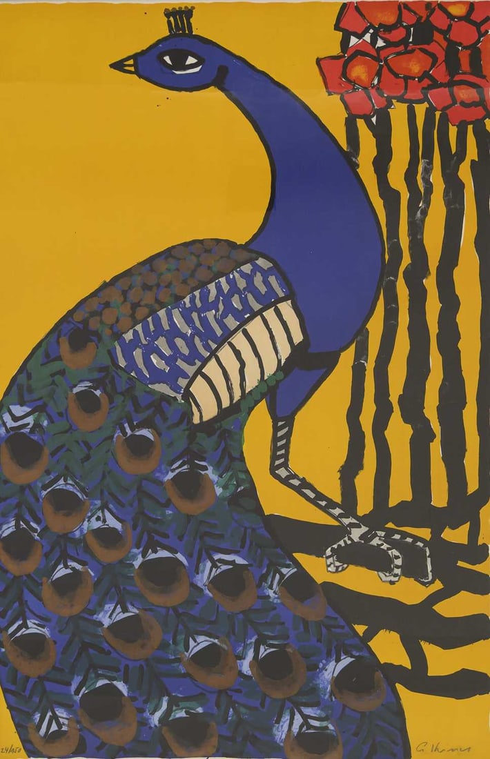 ‡ V GERNOT KISSEL (GERMAN 1939-2008) PEACOCK: ‡ V GERNOT KISSEL (GERMAN 1939-2008) PEACOCK Signed and numbered 24/150 Limited edition colour print (102cm x 70cm)