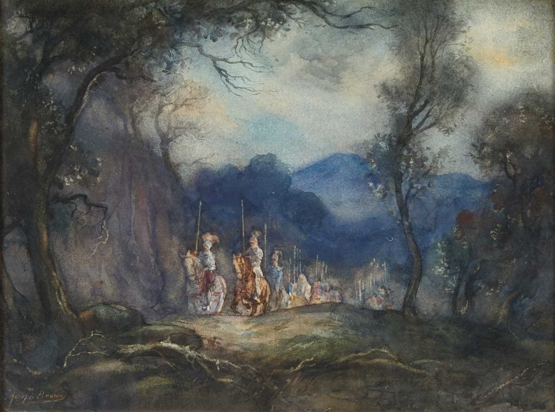 JOSEPH BROWN (19TH CENTURY) KNIGHTS ON HORSEBACK (1 of 3)