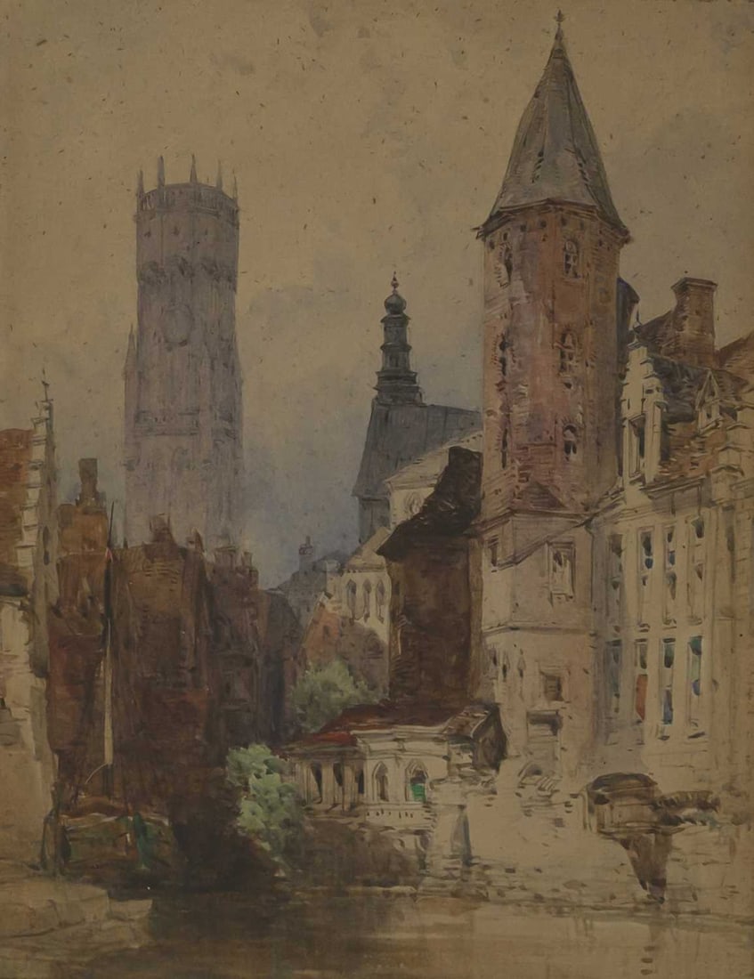 WILLIAM CALLOW (1812-1908) A VIEW IN BRUGES (1 of 3)