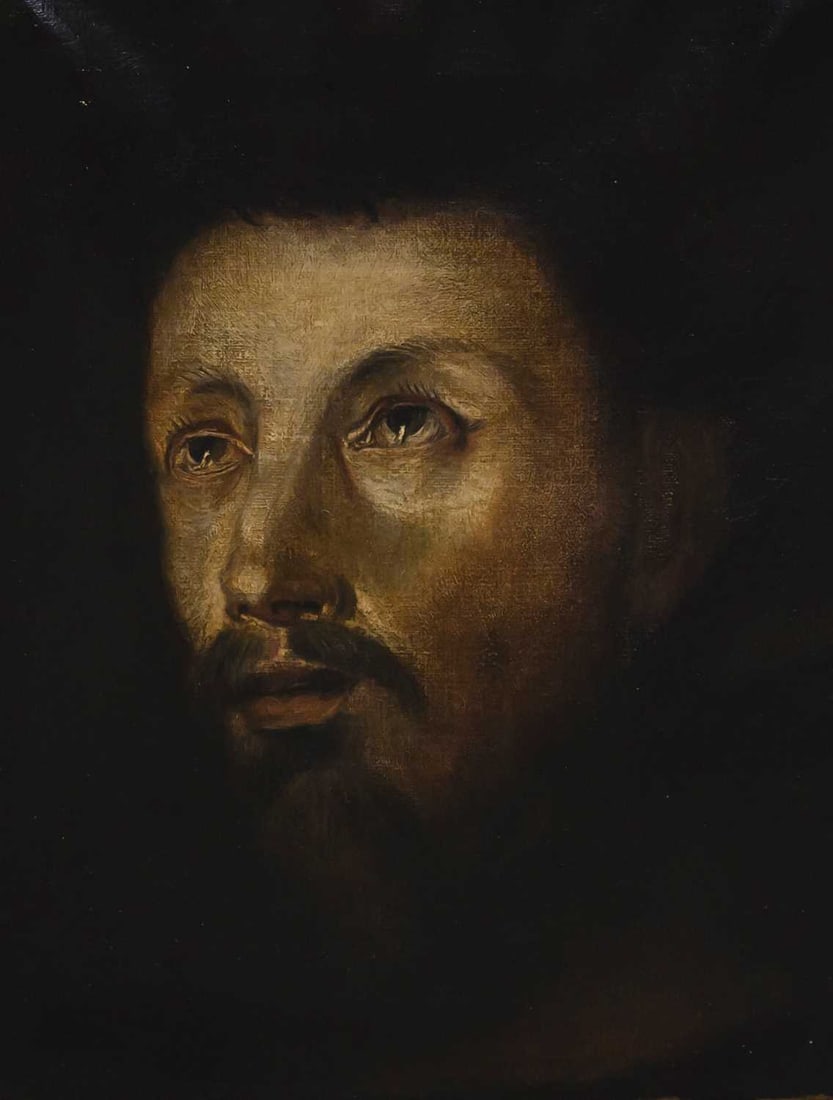 19TH CENTURY EUROPEAN SCHOOL CROWN OF THORNS: 19TH CENTURY EUROPEAN SCHOOL CROWN OF THORNS Oil on canvas (31cm x 24cm)