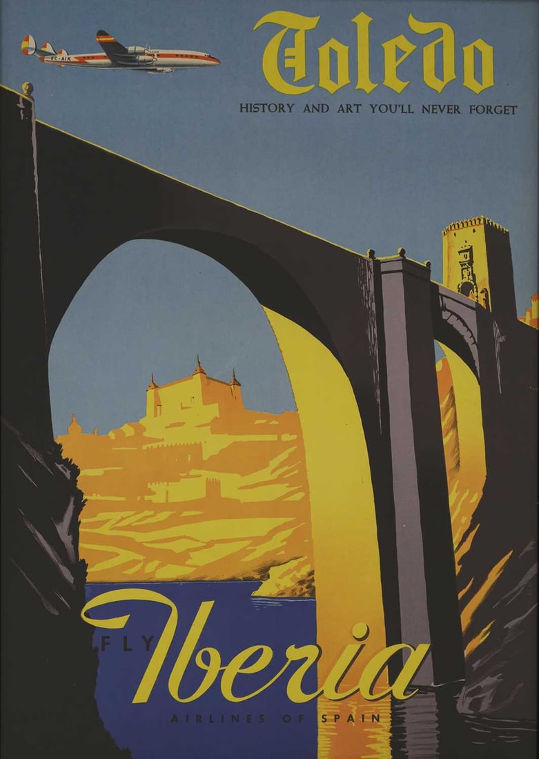 SPAIN, TRAVEL INTEREST (CIRCA 1950s) TOLEDO, HISTORY AND ART YOU'LL NEVER FORGET: SPAIN, TRAVEL INTEREST (CIRCA 1950s) TOLEDO, HISTORY AND ART YOU'LL NEVER FORGET Designed Rasgo, Madrid and printed in Spain Original travel poster (59cm x 40cm)