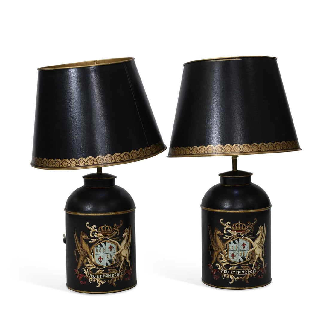 A PAIR OF TOLEWARE TABLE LAMPS (1 of 1)