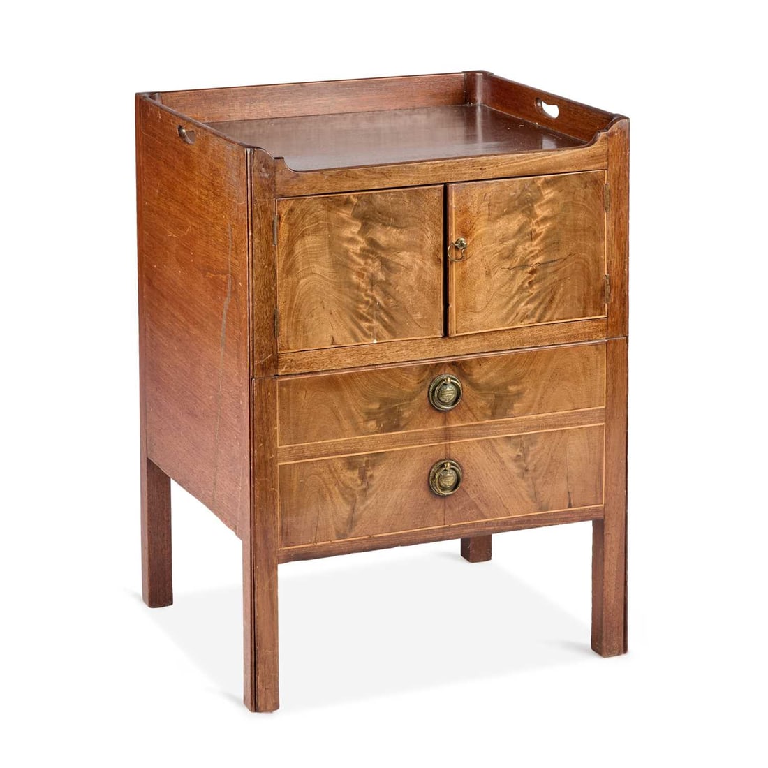 A GEORGE III MAHOGANY TRAY-TOP COMMODE (1 of 1)