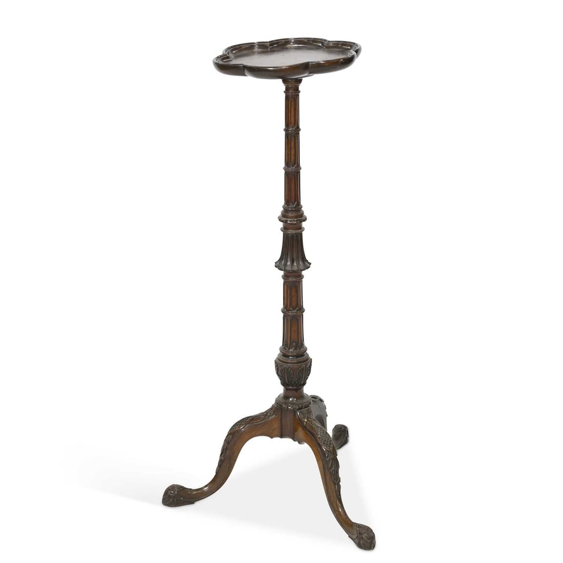 A CHIPPENDALE REVIVAL MAHOGANY TORCHERE (1 of 2)