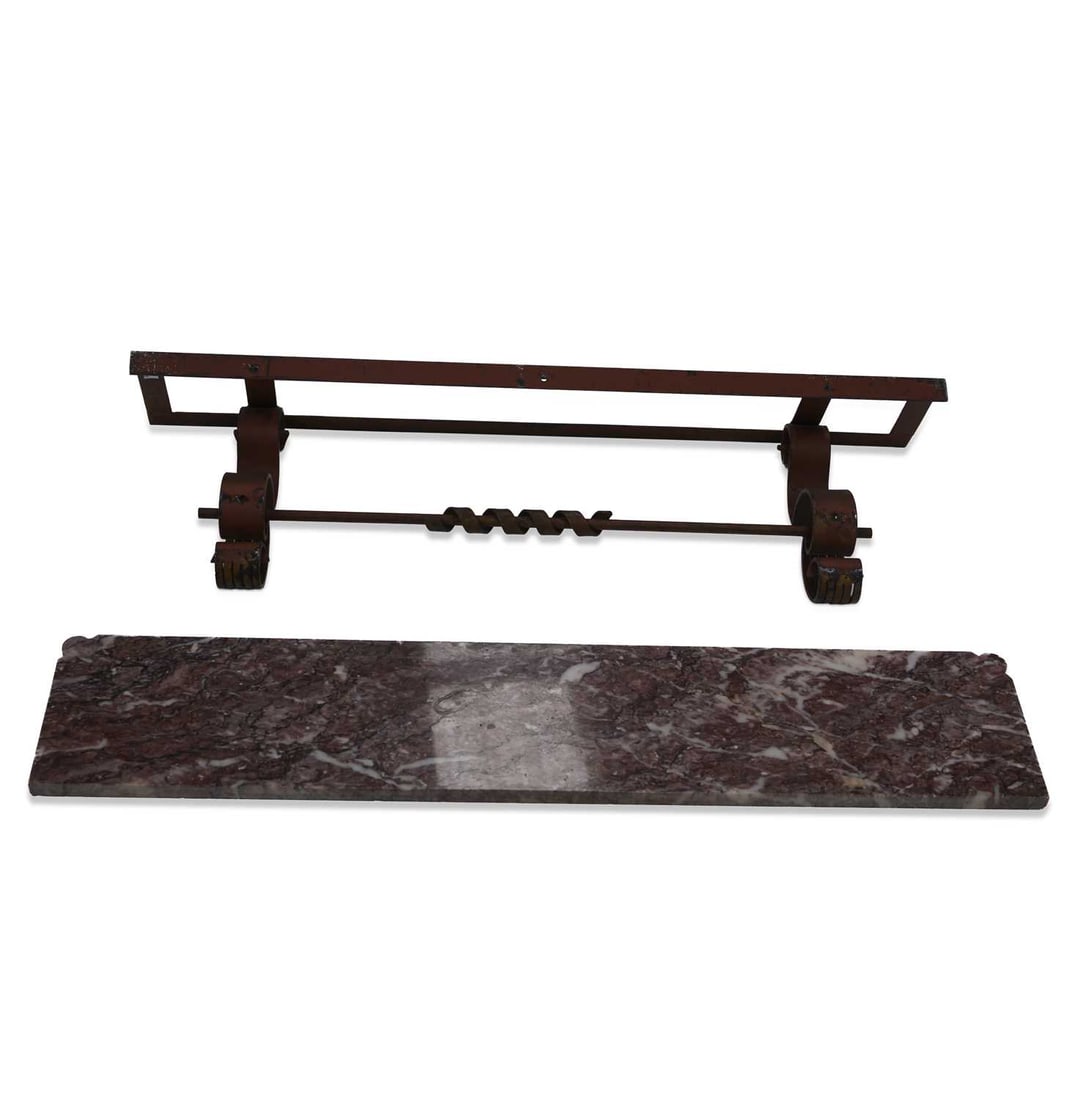 V A WROUGHT-IRON AND ROUGE MARBLE SHELF (1 of 1)