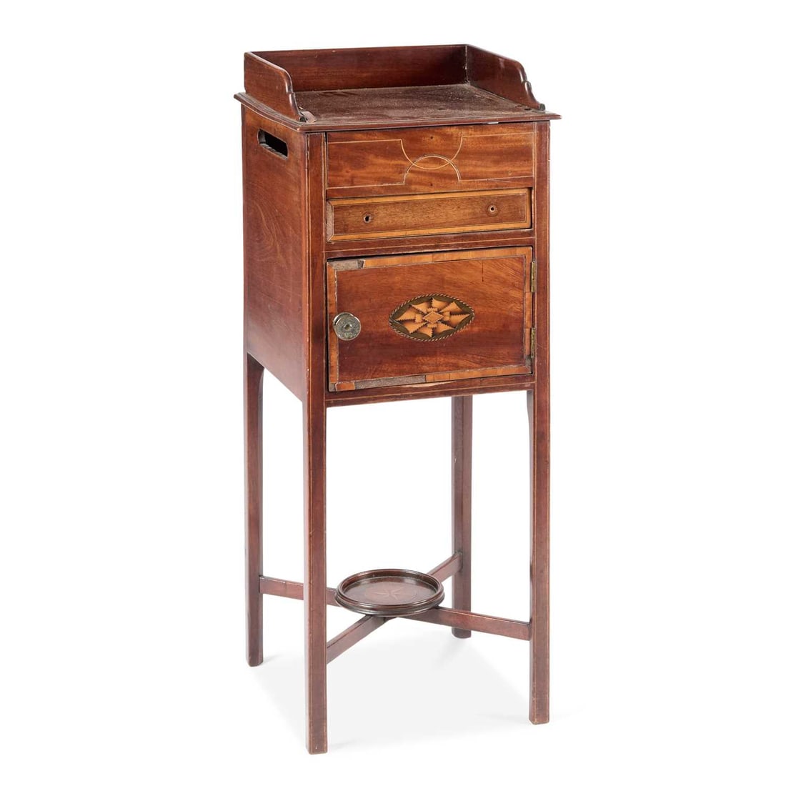 A GEORGE III INLAID MAHOGANY NIGHTSTAND (1 of 1)
