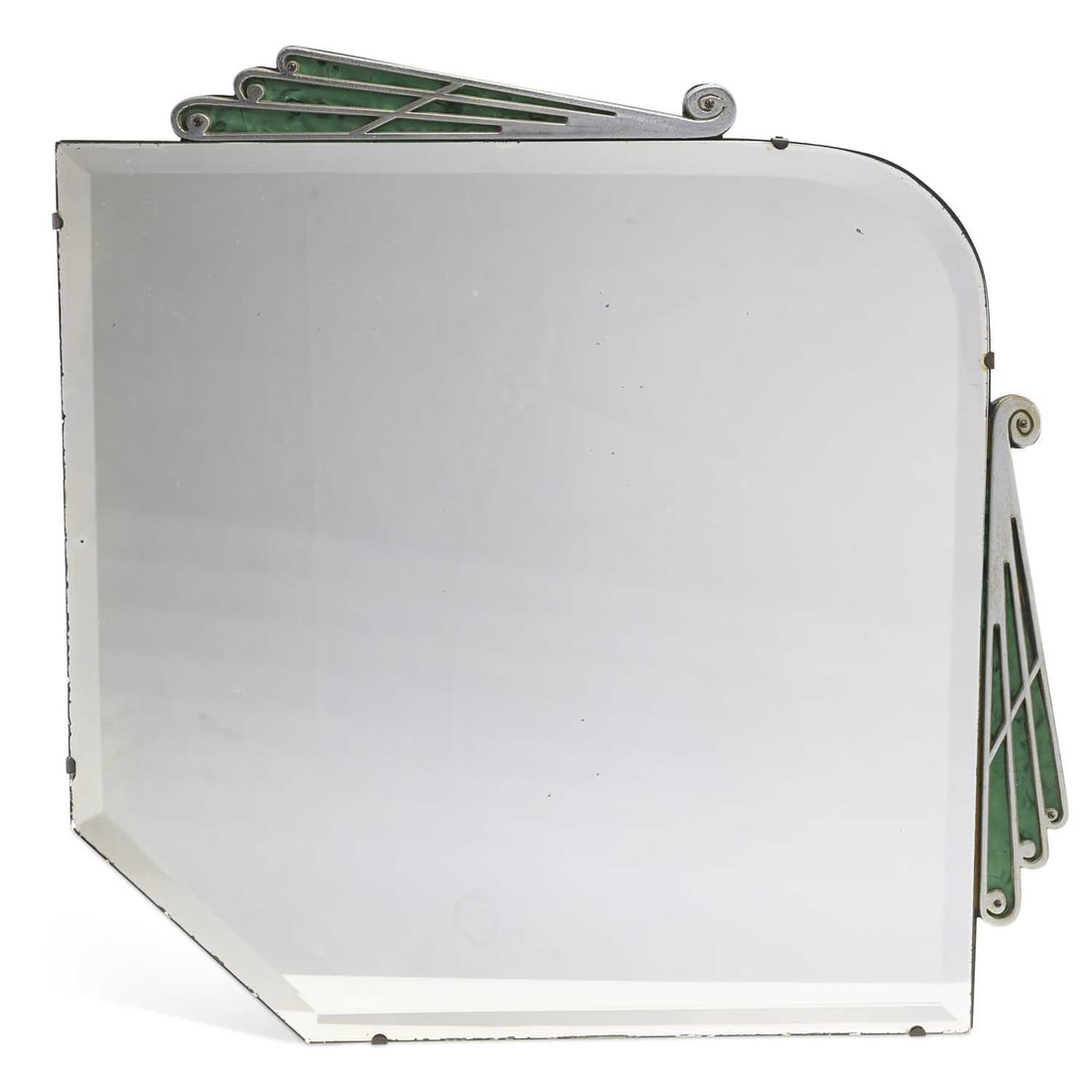V AN ART DECO CHROME FRAMELESS MIRROR CIRCA 1930 (1 of 1)