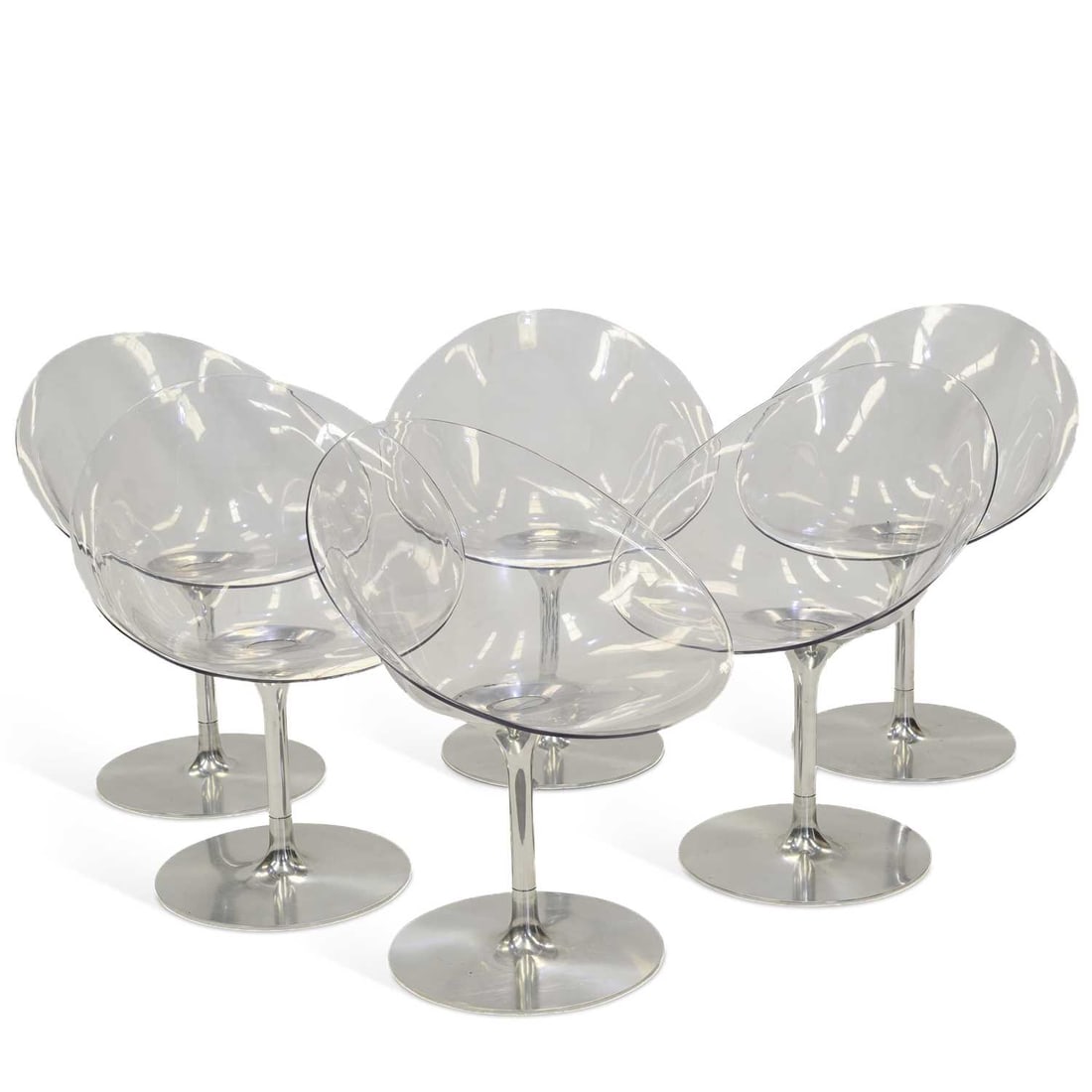 V PHILIPPE STARCK (BORN 1949) FOR KARTELL A SET OF SIX 'EROS' SWIVEL CHAIRS (1 of 2)