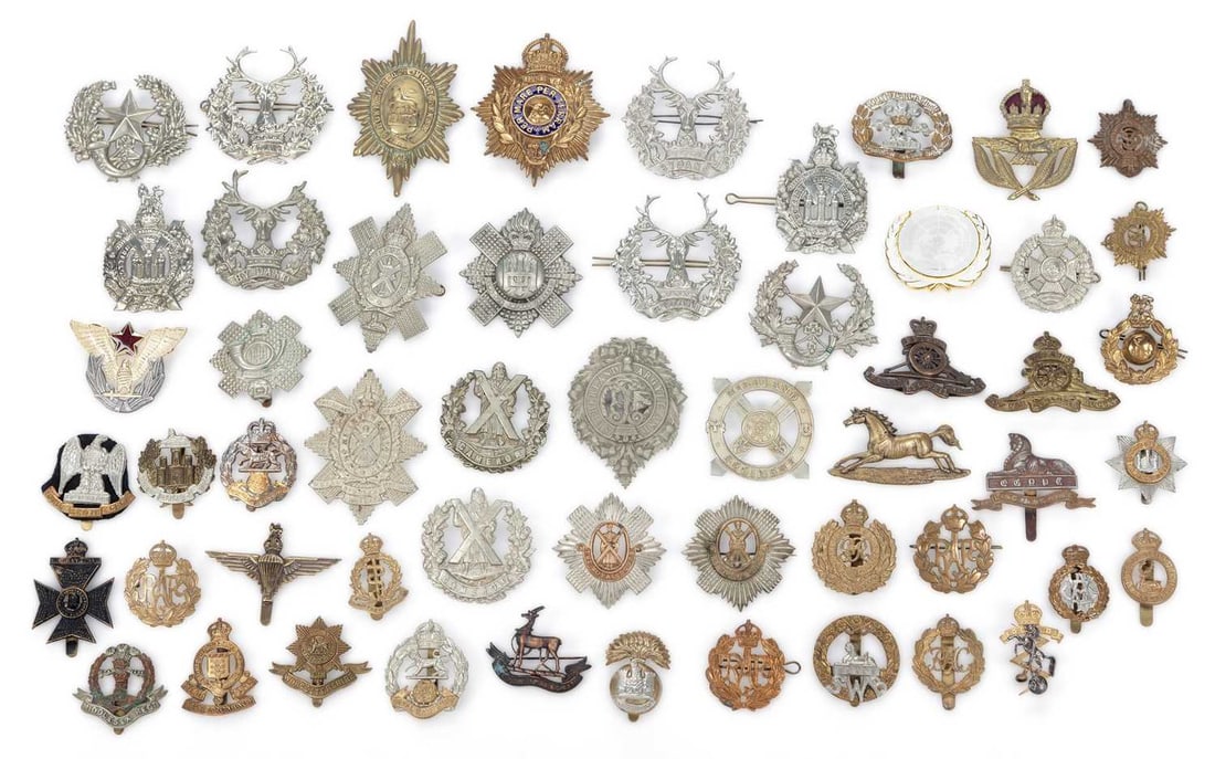 A COLLECTION OF MILITARY CAP BADGES (1 of 1)