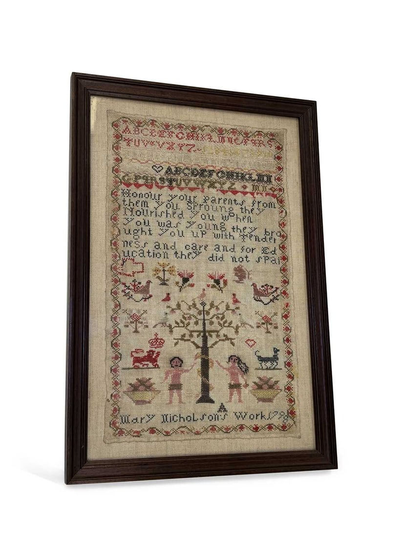 A LATE 18TH CENTURY NEEDLEWORK SAMPLER (1 of 1)
