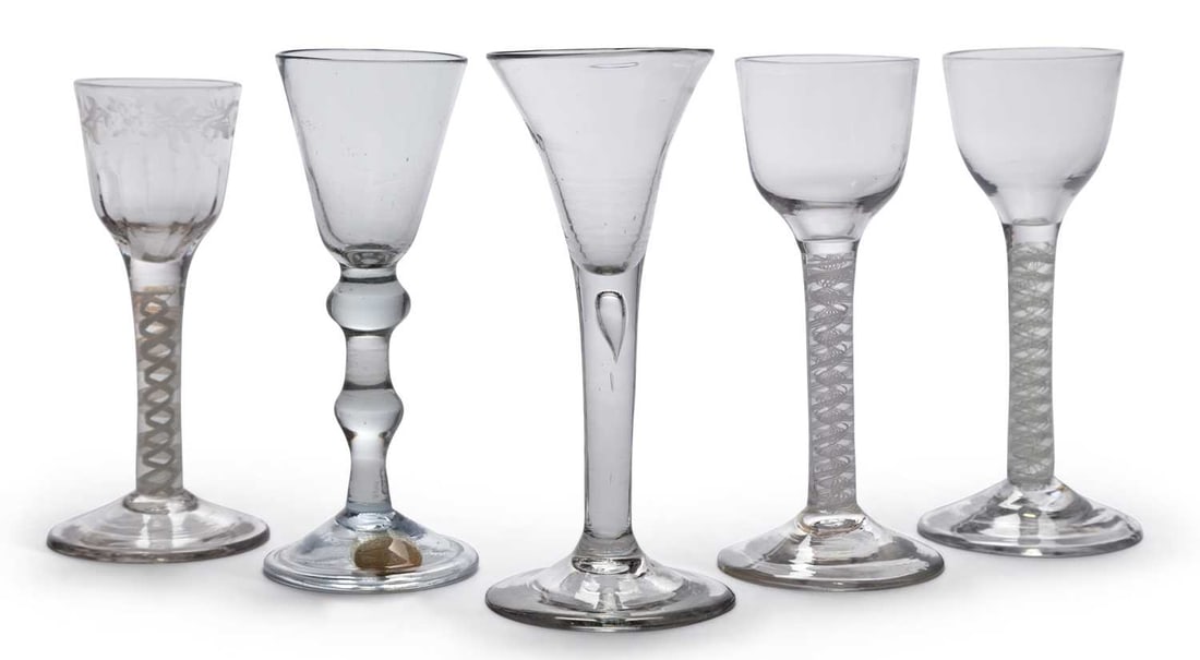 FIVE WINE GLASSES 18TH CENTURY (1 of 1)