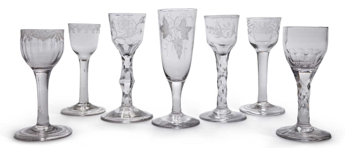 SEVEN WINE GLASSES 18TH CENTURY (1 of 1)