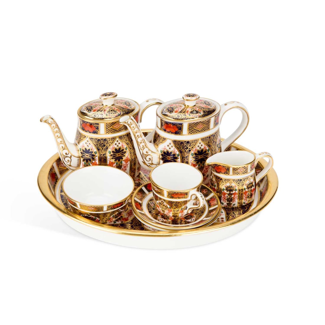 A ROYAL CROWN DERBY MINIATURE SERVICE (1 of 4)